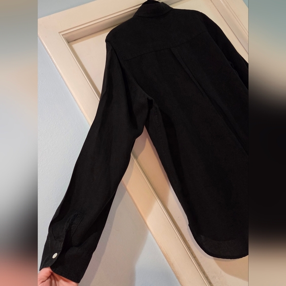 Women's J. McLaughlin Black Britt Linen Blouse, Size L - Picture 12 of 13